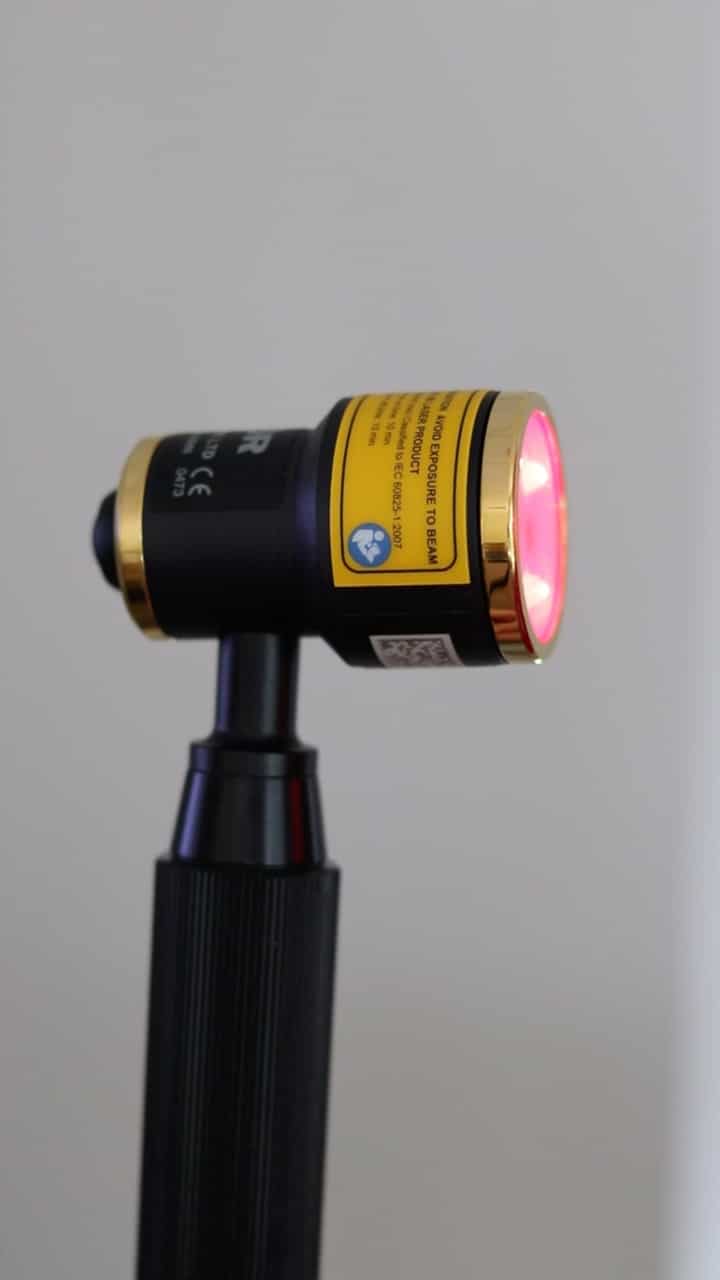 Red light therapy side view